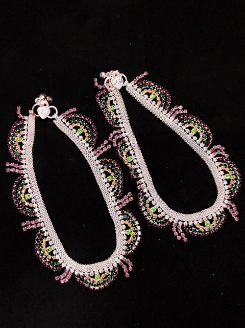 Meena Silver Anklet