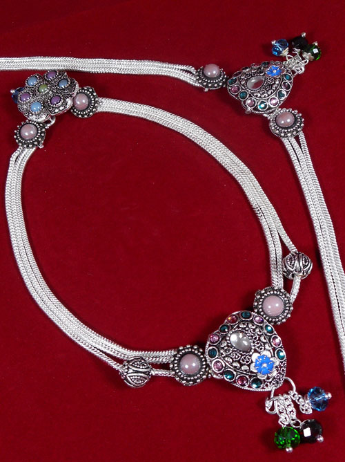 Meena Silver Anklet