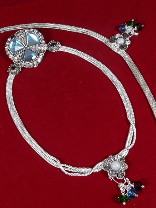Meena Silver Anklet