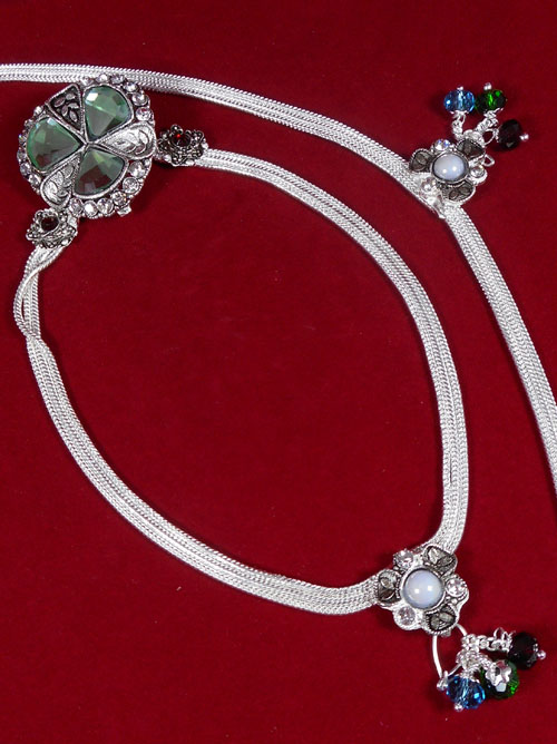 Meena Silver Anklet