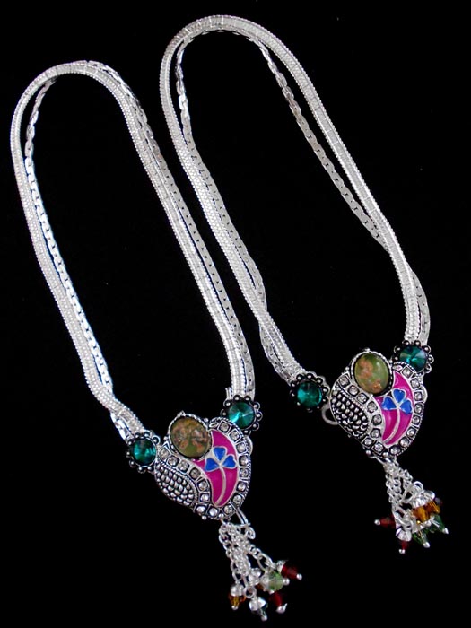 Meena Silver Anklet